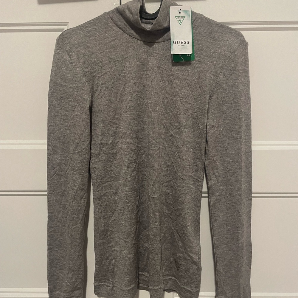 Grey Guess Knit Turtleneck Long Sleeve Top (NWT)